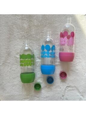SodaStream 1 Liter Carbonating Bottles 3 Pack Blue Pink Green BPA Free Reusable